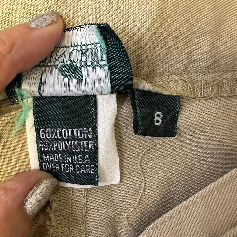 Hickory Shorts Womens Size 8 Beige Pleated High Waist Casual Cotton Made in USA